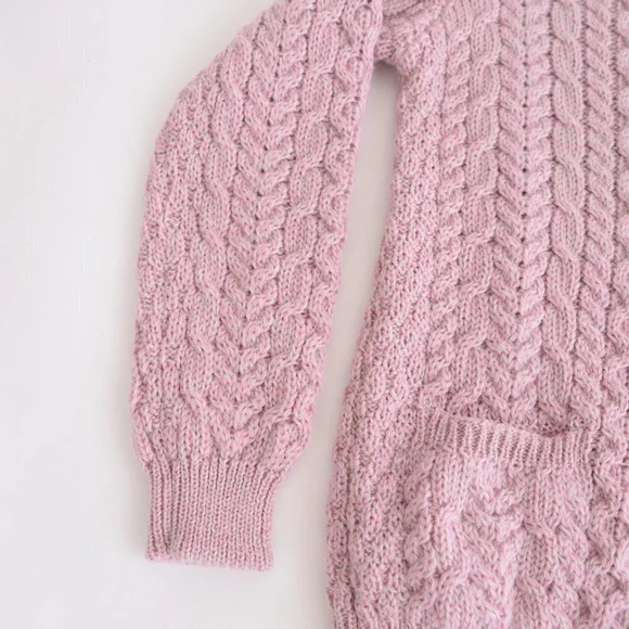 Ireland  Seye 100% Wool Ribbed Lilac Button Down Cardigan XS - Picture 10 of 14